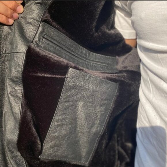 AMJ Lloyd Stylish Black Diamond Original Cowhide Leather Jacket - Picture 6 of 11